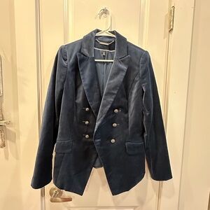 White House Black Market Blue Velvet Blazer